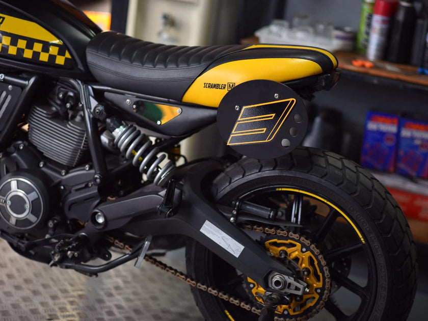 Mugello - Extra Slim Seat Project X (Black & Yellow) | For Ducati Scrambler  803 & Sixty2 – Mugello Moto